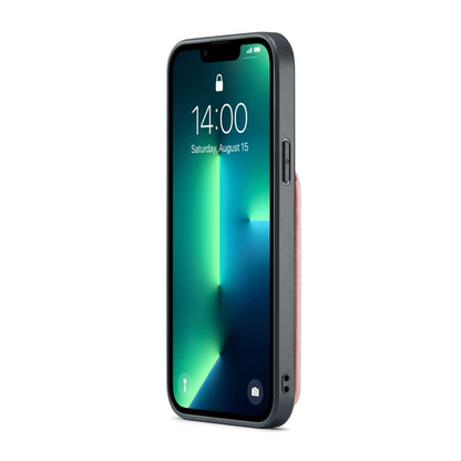 For iPhone 13 Pro Fierre Shann Crazy Horse Card Holder Back Cover PU Phone Case(Pink) - iPhone 13 Pro Cases by FIERRE SHANN | Online Shopping UK | buy2fix