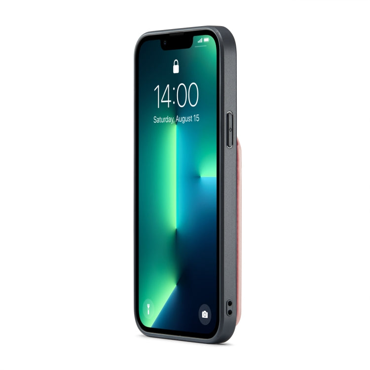 For iPhone 13 Pro Max Fierre Shann Crazy Horse Card Holder Back Cover PU Phone Case(Pink) - iPhone 13 Pro Max Cases by FIERRE SHANN | Online Shopping UK | buy2fix