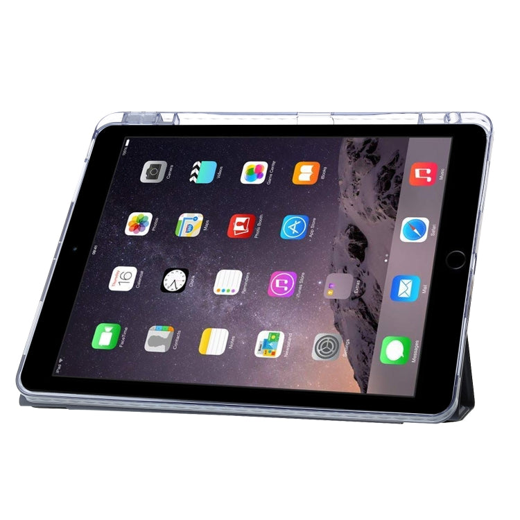 For iPad Air / Air 2 / 9.7 2018 / 2017 Clear Acrylic Deformation Leather Tablet Case(Dark Blue) - iPad 9.7 (2018) & (2017) Cases by buy2fix | Online Shopping UK | buy2fix