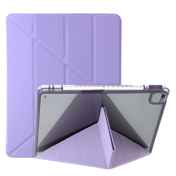 For iPad Air / Air 2 / 9.7 2018 / 2017 Clear Acrylic Deformation Leather Tablet Case(Purple) - iPad 9.7 (2018) & (2017) Cases by buy2fix | Online Shopping UK | buy2fix