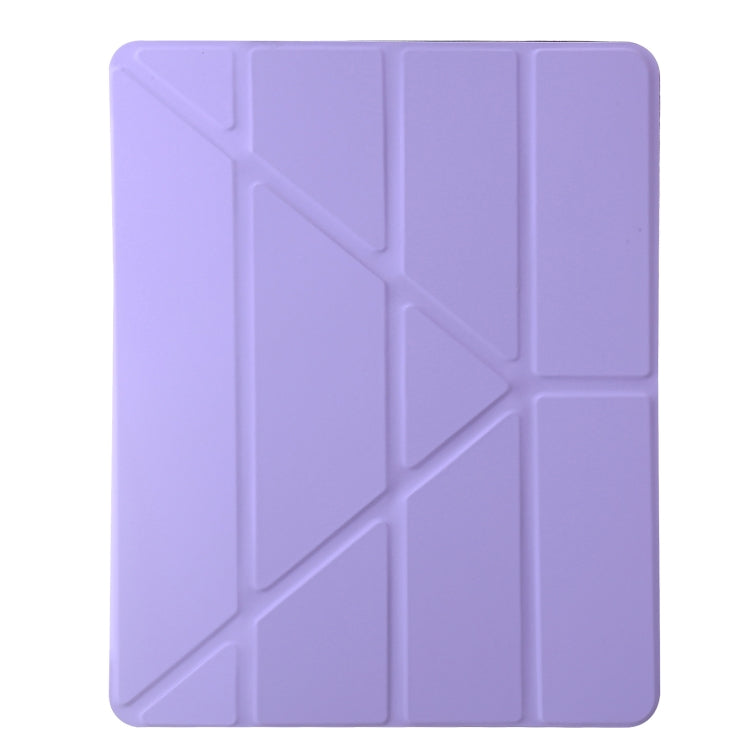 For iPad Air / Air 2 / 9.7 2018 / 2017 Clear Acrylic Deformation Leather Tablet Case(Purple) - iPad 9.7 (2018) & (2017) Cases by buy2fix | Online Shopping UK | buy2fix