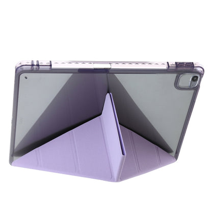 For iPad Air / Air 2 / 9.7 2018 / 2017 Clear Acrylic Deformation Leather Tablet Case(Purple) - iPad 9.7 (2018) & (2017) Cases by buy2fix | Online Shopping UK | buy2fix