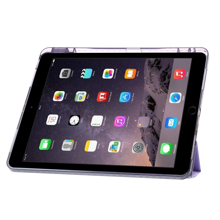 For iPad Air / Air 2 / 9.7 2018 / 2017 Clear Acrylic Deformation Leather Tablet Case(Purple) - iPad 9.7 (2018) & (2017) Cases by buy2fix | Online Shopping UK | buy2fix