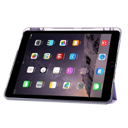For iPad Air / Air 2 / 9.7 2018 / 2017 Clear Acrylic Deformation Leather Tablet Case(Purple) - iPad 9.7 (2018) & (2017) Cases by buy2fix | Online Shopping UK | buy2fix