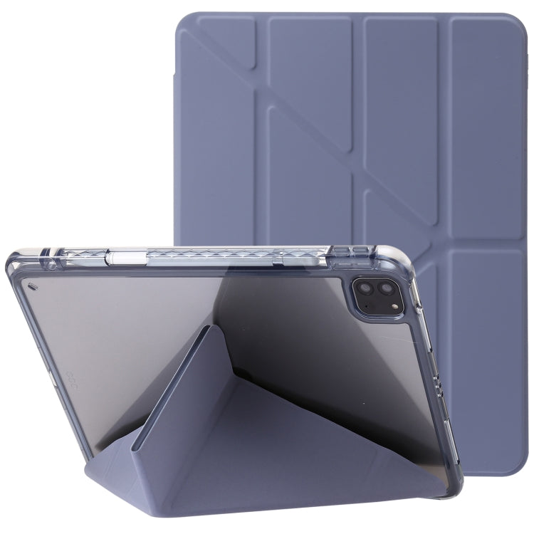For iPad Pro 11 2022 / 2021 / 2020 Clear Acrylic Deformation Leather Tablet Case(Lavender Purple) - iPad Pro 11 (2022/2021) Cases by buy2fix | Online Shopping UK | buy2fix