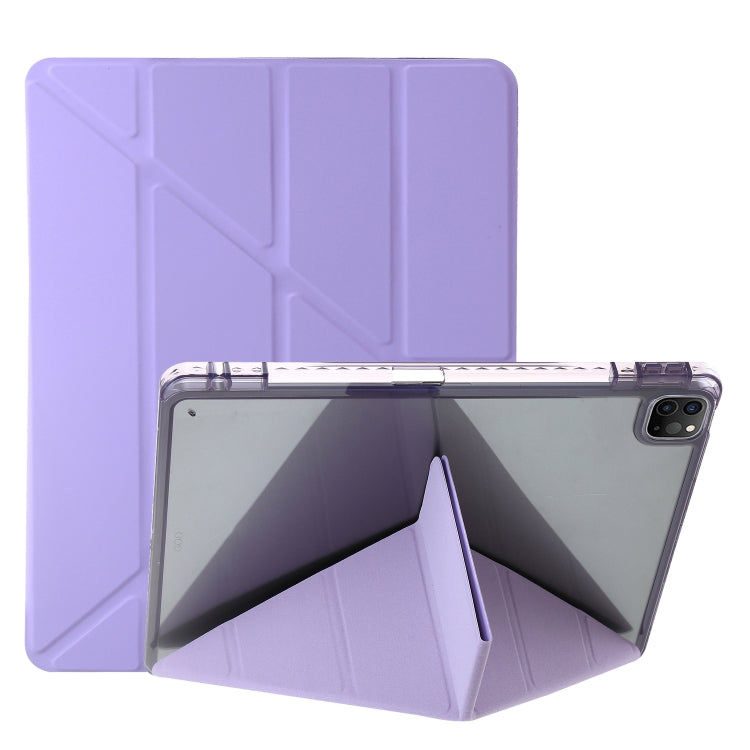 For iPad Pro 11 2022 / 2021 / 2020 Clear Acrylic Deformation Leather Tablet Case(Purple) - iPad Pro 11 (2022/2021) Cases by buy2fix | Online Shopping UK | buy2fix