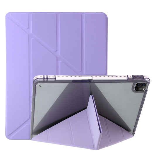 For iPad Pro 11 2022 / 2021 / 2020 Clear Acrylic Deformation Leather Tablet Case(Purple) - iPad Pro 11 (2022/2021) Cases by buy2fix | Online Shopping UK | buy2fix