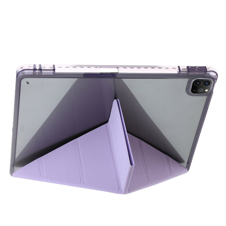 For iPad Pro 11 2022 / 2021 / 2020 Clear Acrylic Deformation Leather Tablet Case(Purple) - iPad Pro 11 (2022/2021) Cases by buy2fix | Online Shopping UK | buy2fix