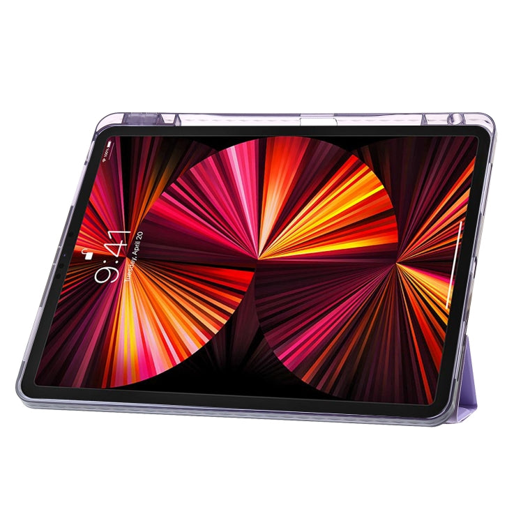 For iPad Pro 11 2022 / 2021 / 2020 Clear Acrylic Deformation Leather Tablet Case(Purple) - iPad Pro 11 (2022/2021) Cases by buy2fix | Online Shopping UK | buy2fix