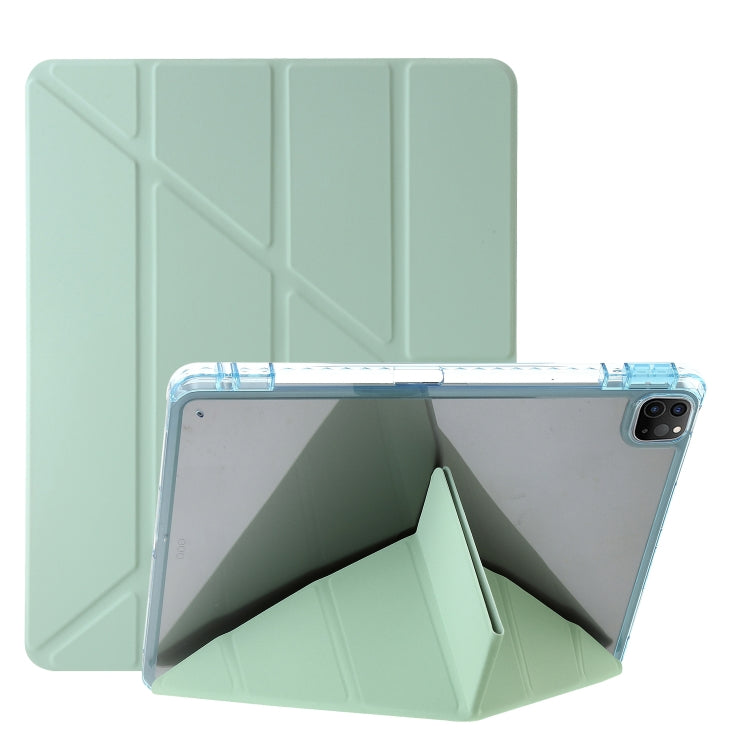 For iPad Pro 11 2022 / 2021 / 2020 Clear Acrylic Deformation Leather Tablet Case(Green) - iPad Pro 11 (2022/2021) Cases by buy2fix | Online Shopping UK | buy2fix