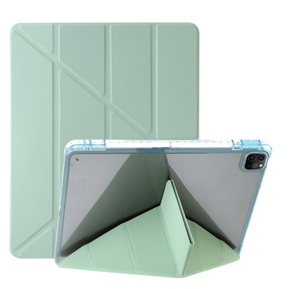 For iPad Pro 11 2022 / 2021 / 2020 Clear Acrylic Deformation Leather Tablet Case(Green) - iPad Pro 11 (2022/2021) Cases by buy2fix | Online Shopping UK | buy2fix