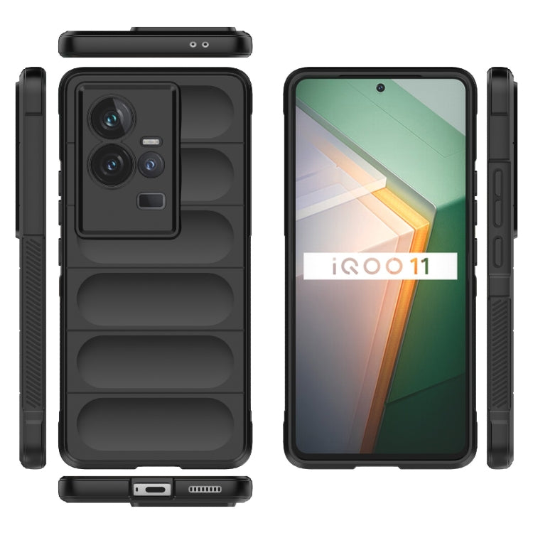 For vivo iQOO 11 5G Magic Shield TPU + Flannel Phone Case(Dark Green) - vivo Cases by buy2fix | Online Shopping UK | buy2fix