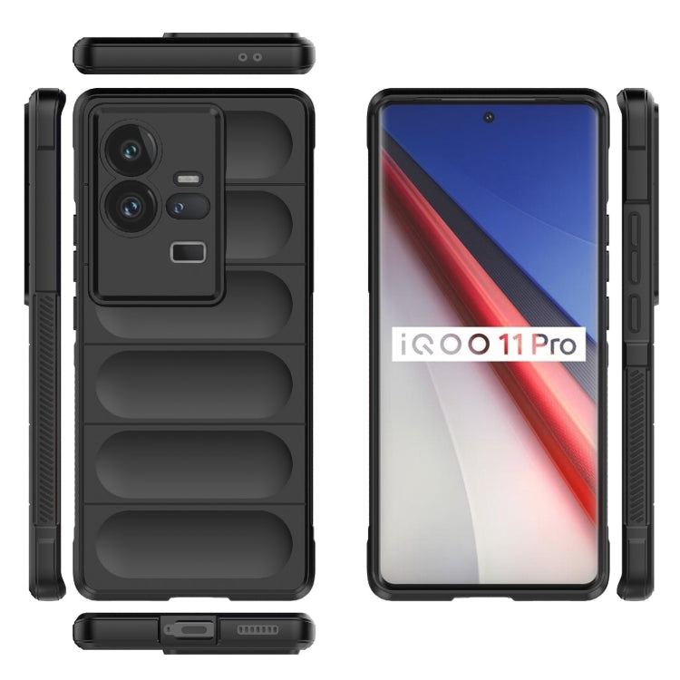 For vivo iQOO 11 Pro 5G Magic Shield TPU + Flannel Phone Case(Dark Green) - vivo Cases by buy2fix | Online Shopping UK | buy2fix