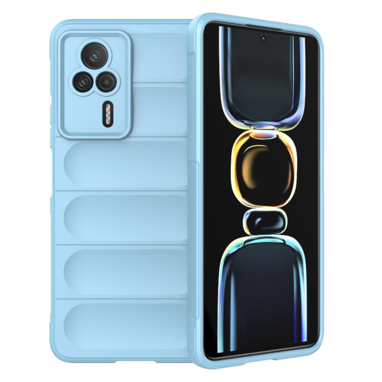 For Xiaomi Redmi K60E 5G Magic Shield TPU + Flannel Phone Case(Light Blue) by buy2fix