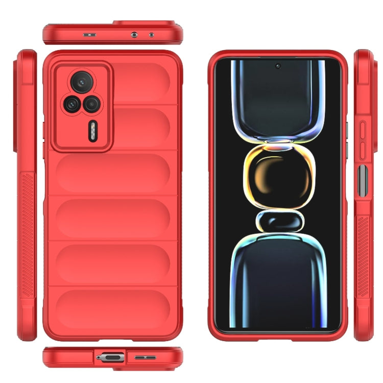 For Xiaomi Redmi K60E 5G Magic Shield TPU + Flannel Phone Case(Wine Red) - Xiaomi Cases by buy2fix | Online Shopping UK | buy2fix