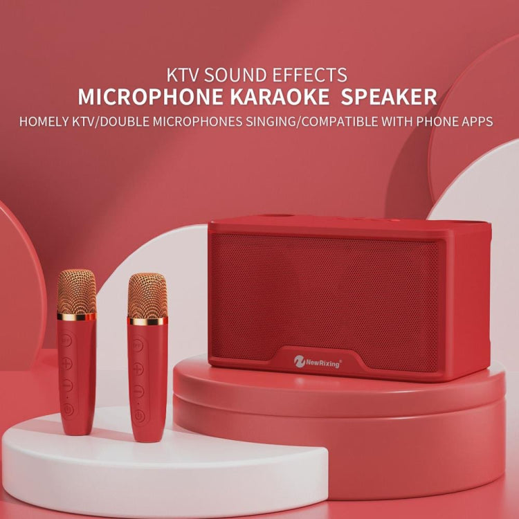 NewRixing NR8088 Wireless Microphone TWS Handheld Noise Reduction Smart Bluetooth Speaker(Creamy White) - Desktop Speaker by NewRixing | Online Shopping UK | buy2fix