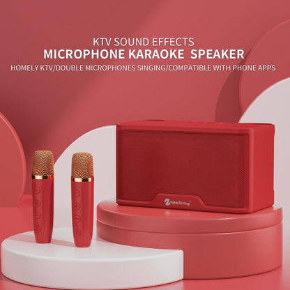 NewRixing NR8088 Wireless Microphone TWS Handheld Noise Reduction Smart Bluetooth Speaker(Red) - Desktop Speaker by NewRixing | Online Shopping UK | buy2fix