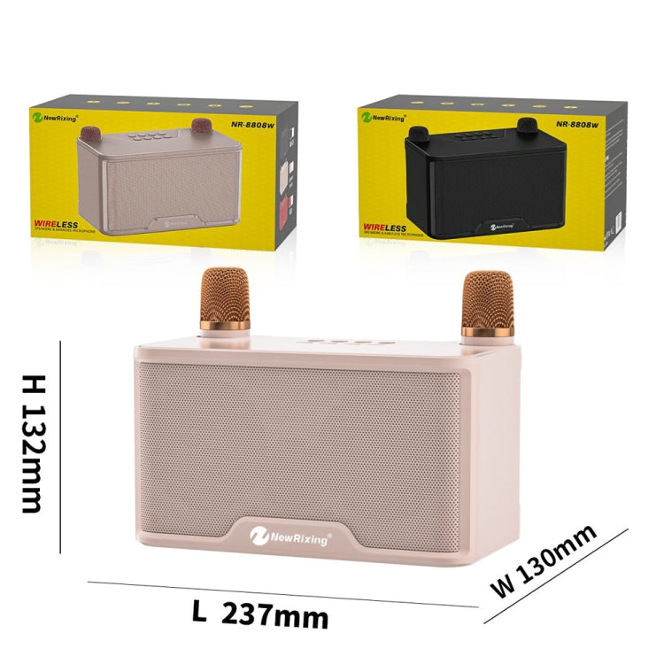 NewRixing NR8088 Wireless Microphone TWS Handheld Noise Reduction Smart Bluetooth Speaker(Creamy White) - Desktop Speaker by NewRixing | Online Shopping UK | buy2fix