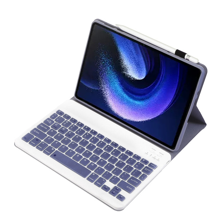 For Xiaomi Pad 6 / Pad 6 Pro A0N7 Lambskin Texture Ultra-thin Bluetooth Keyboard Leather Case(Purple) - Others Keyboard by buy2fix | Online Shopping UK | buy2fix