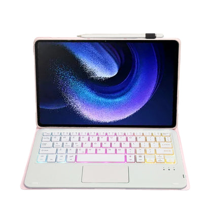 For Xiaomi Pad 6 / Pad 6 Pro A0N7-AS Lambskin Texture Ultra-thin Backlight Bluetooth Keyboard Leather Case with Touchpad(Pink) - Others Keyboard by buy2fix | Online Shopping UK | buy2fix