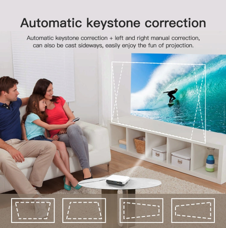 WOWOTO H10S TIDLP DMD 0.45 inch 1920 x 1080P 4K 500ANSI RGB LED Smart Projector(EU Plug) by WOWOTO