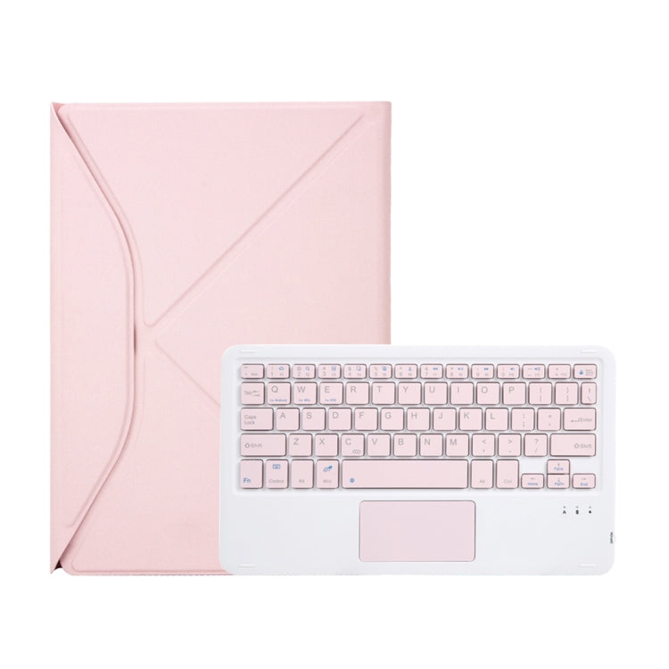 Z10B-A For iPad 10th Gen 10.9 2022 Pen Slot Touchpad Bluetooth Keyboard Leather Tablet Case(Pink) - Universal by buy2fix | Online Shopping UK | buy2fix