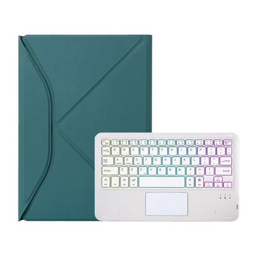 Z10B-AS For iPad 10th Gen 10.9 2022 / 11 2025 Pen Slot Touchpad Backlight Bluetooth Keyboard Leather Tablet Case(Green) by buy2fix