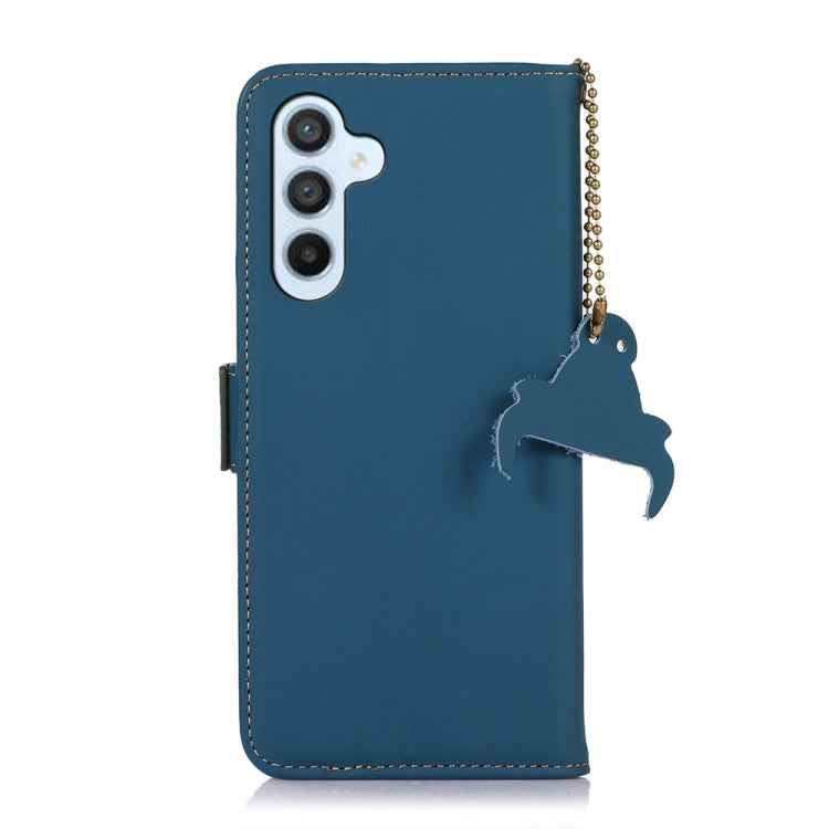 For Samsung Galaxy S24+ 5G Genuine Leather Magnetic RFID Leather Phone Case(Blue) - Galaxy S24+ 5G Cases by buy2fix | Online Shopping UK | buy2fix