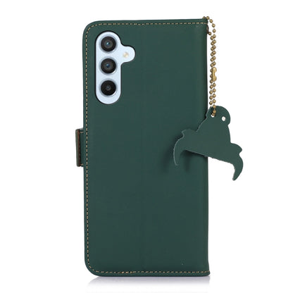 For Samsung Galaxy S24+ 5G Genuine Leather Magnetic RFID Leather Phone Case(Green) - Galaxy S24+ 5G Cases by buy2fix | Online Shopping UK | buy2fix