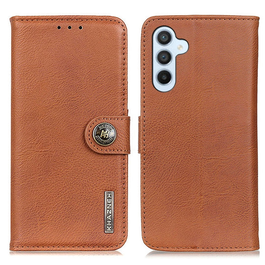 For Samsung Galaxy A05s 4G KHAZNEH Cowhide Texture Horizontal Flip Leather Phone Case(Brown)