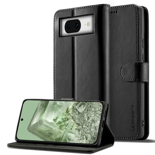 For Google Pixel 8a LC.IMEEKE Calf Texture Flip Leather Phone Case(Black) - Google Cases by LC.IMEEKE | Online Shopping UK | buy2fix