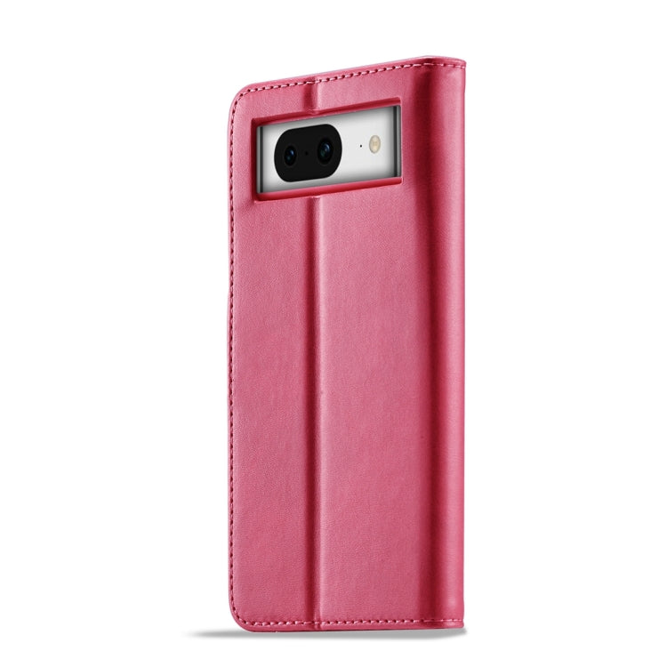 For Google Pixel 8a LC.IMEEKE Calf Texture Flip Leather Phone Case(Red) - Google Cases by LC.IMEEKE | Online Shopping UK | buy2fix