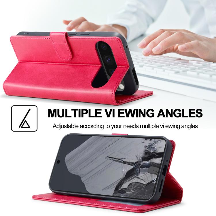 For Google Pixel 10 Pro XL LC.IMEEKE Calf Texture Flip Leather Phone Case(Red) - Google Cases by LC.IMEEKE | Online Shopping UK | buy2fix