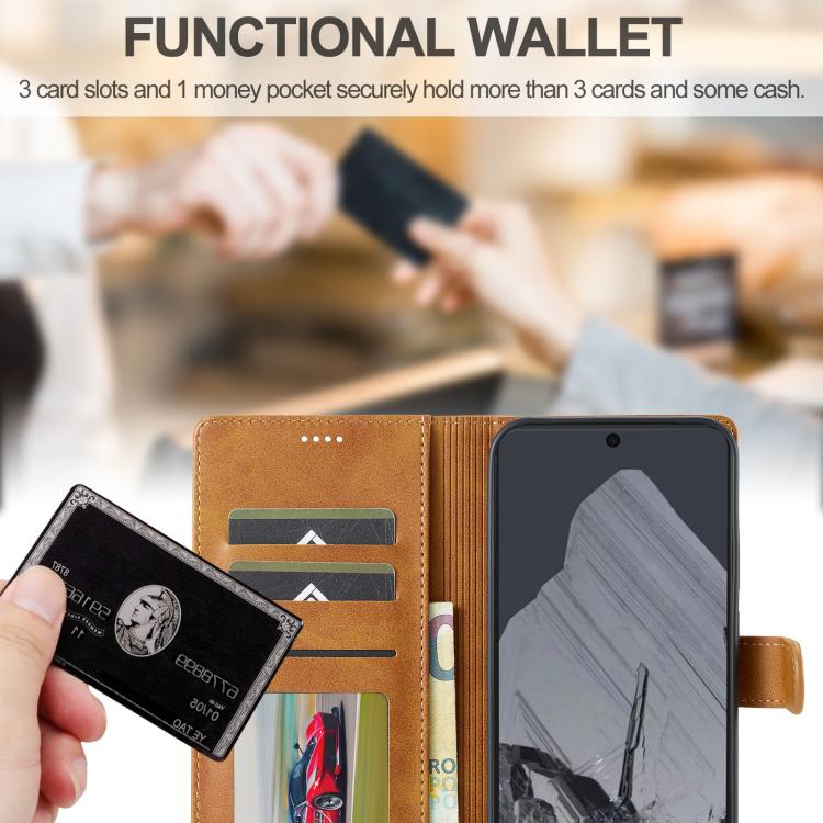 For Google Pixel 10 Pro XL LC.IMEEKE Calf Texture Flip Leather Phone Case(Yellow) - Google Cases by LC.IMEEKE | Online Shopping UK | buy2fix