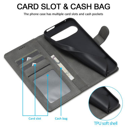 For Google Pixel 10 Pro XL LC.IMEEKE Calf Texture Flip Leather Phone Case(Grey) - Google Cases by LC.IMEEKE | Online Shopping UK | buy2fix