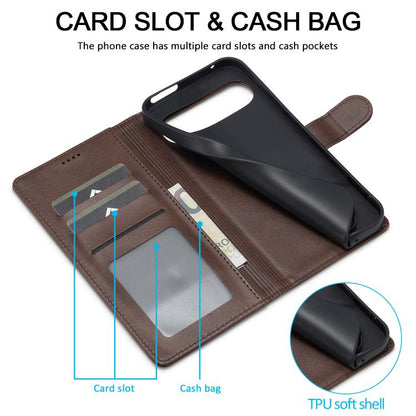 For Google Pixel 10 / 10 Pro LC.IMEEKE Calf Texture Flip Leather Phone Case(Brown) - Google Cases by LC.IMEEKE | Online Shopping UK | buy2fix