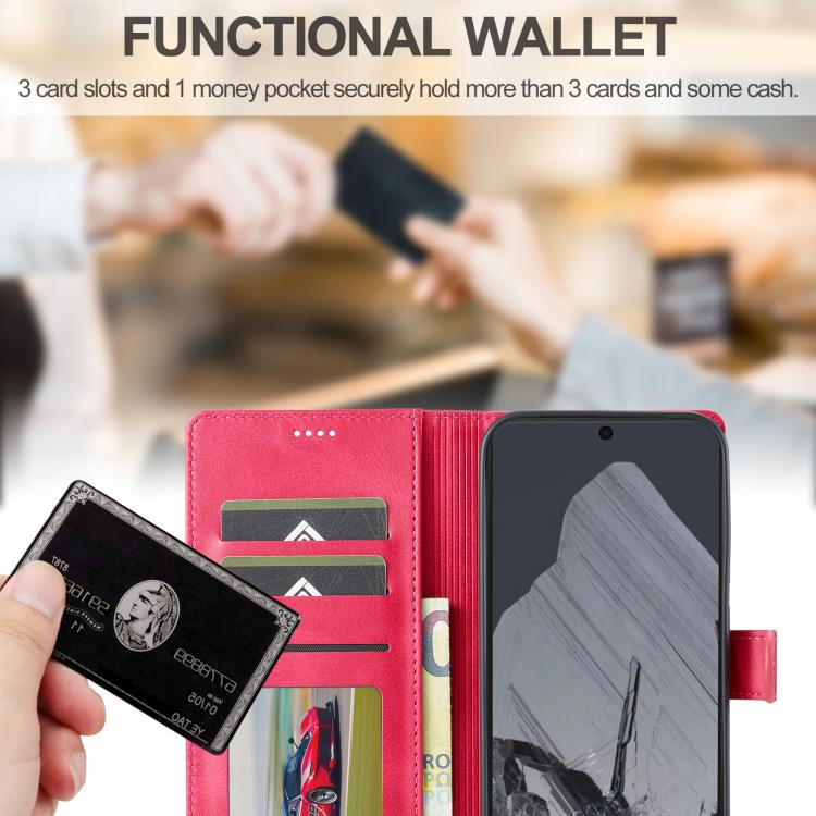 For Google Pixel 10 / 10 Pro LC.IMEEKE Calf Texture Flip Leather Phone Case(Red) - Google Cases by LC.IMEEKE | Online Shopping UK | buy2fix