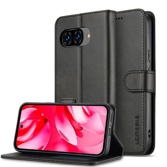 For Google Pixel 10a LC.IMEEKE Calf Texture Flip Leather Phone Case(Black)
