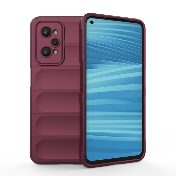 For Realme GT2 Magic Shield TPU + Flannel Phone Case(Wine Red) - Realme Cases by buy2fix | Online Shopping UK | buy2fix