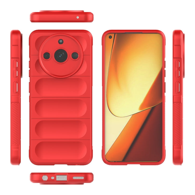 For Realme 11 5G Magic Shield TPU + Flannel Phone Case(Grey) - Realme Cases by buy2fix | Online Shopping UK | buy2fix