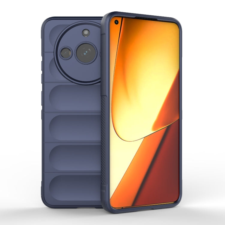 For Realme 11 5G Magic Shield TPU + Flannel Phone Case(Dark Blue) - Realme Cases by buy2fix | Online Shopping UK | buy2fix