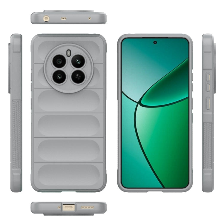 For Realme 12+ 5G Global Magic Shield TPU + Flannel Phone Case(Grey) - Realme Cases by buy2fix | Online Shopping UK | buy2fix