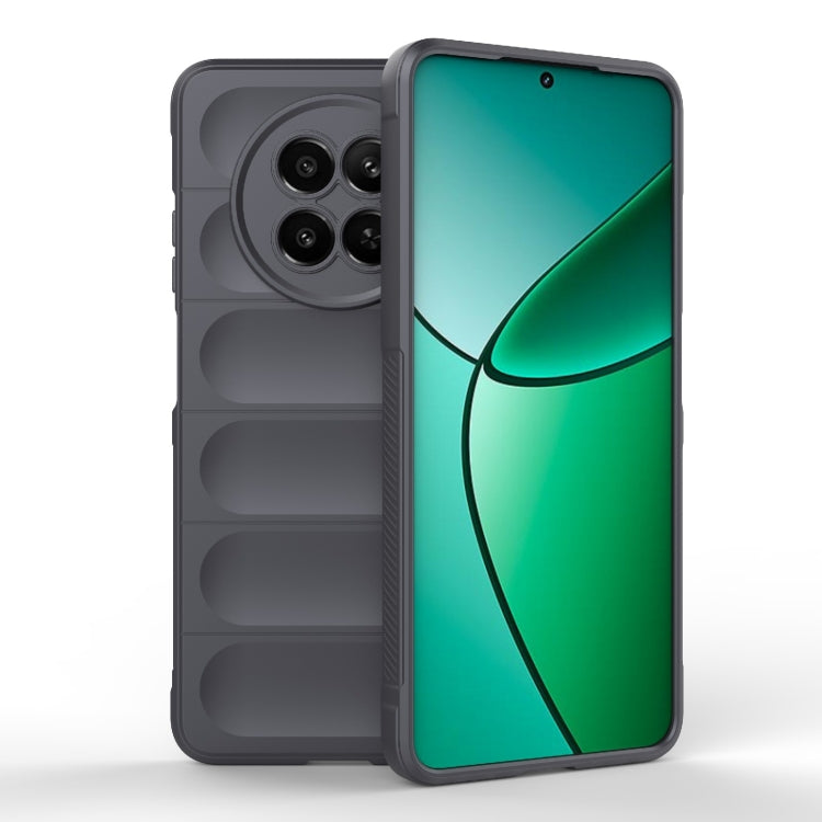 For Realme 12 5G Global Magic Shield TPU + Flannel Phone Case(Dark Grey) - Realme Cases by buy2fix | Online Shopping UK | buy2fix