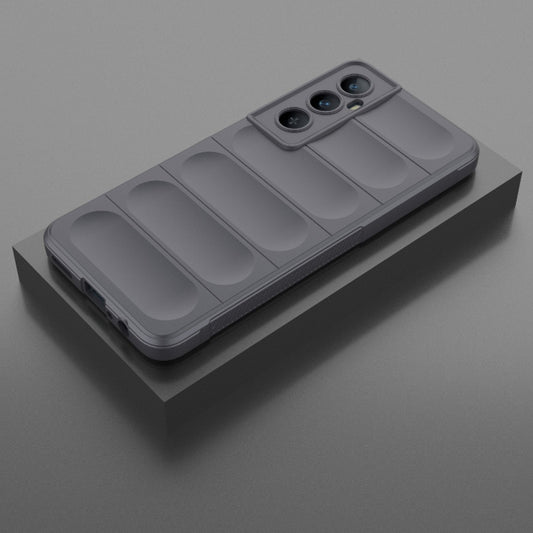 For Realme C65 4G Global Magic Shield TPU + Flannel Phone Case(Dark Grey) by buy2fix