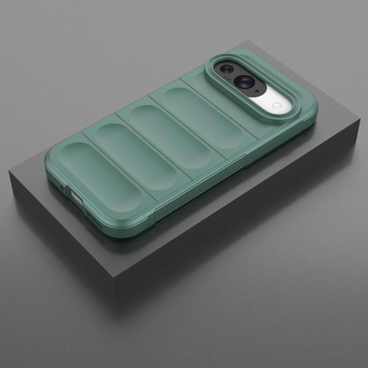 For Google Pixel 9 Pro 5G Magic Shield TPU + Flannel Phone Case(Dark Green) by buy2fix