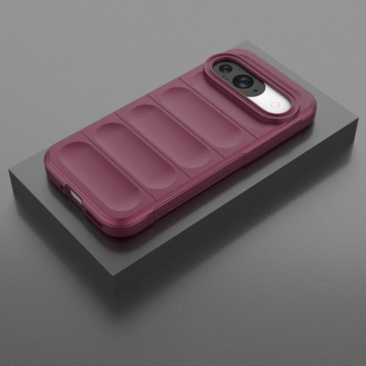 For Google Pixel 9 Pro 5G Magic Shield TPU + Flannel Phone Case(Wine Red) by buy2fix