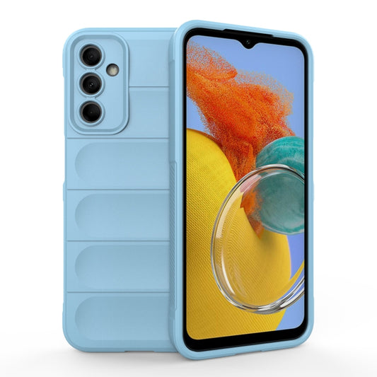 For Samsung Galaxy M14 5G Magic Shield TPU + Flannel Phone Case(Light Blue) by buy2fix