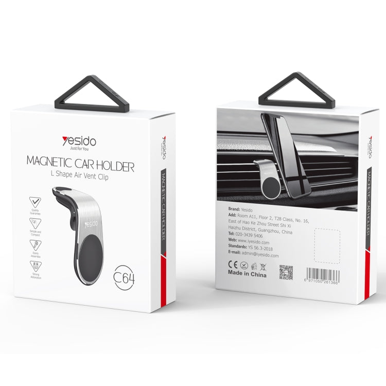 Yesido C64 Car Air Vent Strong Magnetic Phone Holder(Black) by Yesido