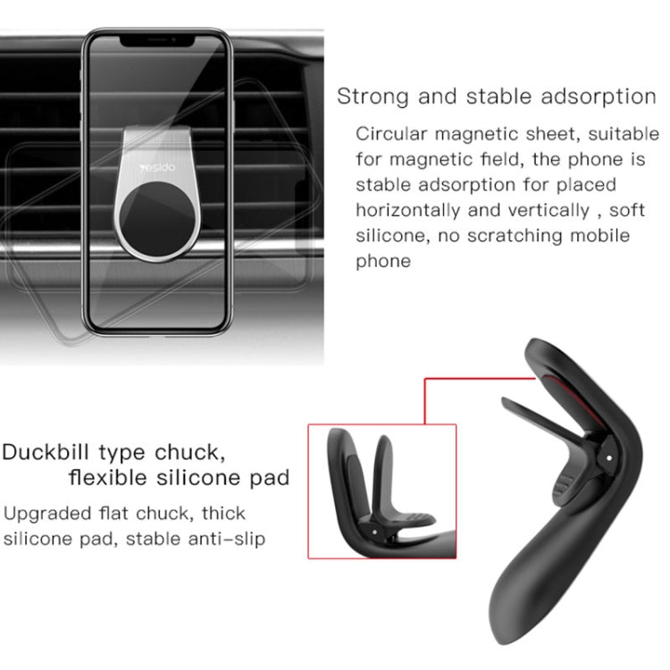 Yesido C64 Car Air Vent Strong Magnetic Phone Holder(Black) by Yesido