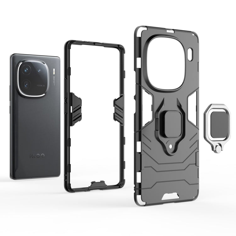 For vivo iQOO 12 Pro 5G Magnetic Ring Holder PC + TPU Phone Case(Black) - iQOO 12 Pro Cases by buy2fix | Online Shopping UK | buy2fix